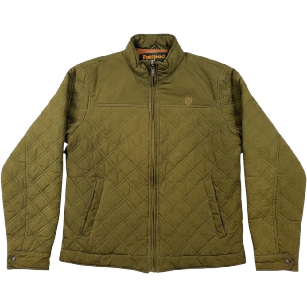 Tempco Quilted Puffer Jacket Mens XL Olive Green Full Zip Mock Neck TM135